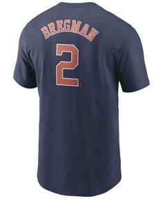 Мужская футболка Alex Bregman Houston Astros с именем и номером игрока Nike, синий