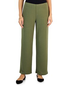 Новые женские блестящие широкие брюки без застежки JM Collection, зеленый