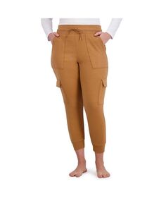 Женские брюки-карго для бега из флиса с завязками для отдыха BEARPAW, цвет Tobacco brown