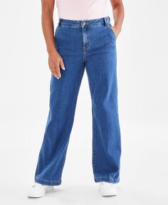 Женские джинсы широкого кроя с высокой посадкой Style &amp; Co, синий
