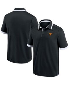 Мужская черная рубашка-поло с цветными блоками Texas Longhorns Fanatics, черный
