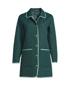 Женское утепленное двустороннее пальто в стиле амбар Lands&apos; End, зеленый