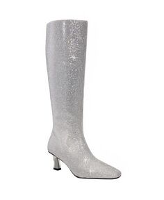 Женские ботинки на каблуке-рюмочке с квадратным носком The Zaharrah, стандартные икры Katy Perry, цвет Silver Multi