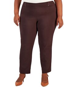 Узкие брюки больших размеров JM Collection, коричневый