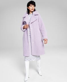Женское плюшевое пальто с воротником-стойкой BCBGeneration, фиолетовый