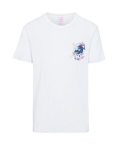 Мужской большой &amp; Высокая футболка с рисунком для лонгборда в тропическом стиле Psycho Tuna, белый