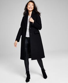 Женское однобортное пальто из смесовой шерсти Michael Kors, черный