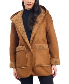 Женское пальто из искусственной дубленки с капюшоном Lucky Brand, коричневый