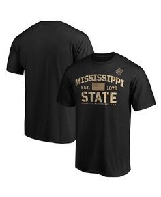 Мужская черная фирменная футболка Mississippi State Bulldogs OHT в военном стиле с надписью Boot Camp Fanatics, цвет Black