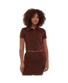 Женская укороченная футболка-поло Filby Terry Bench, коричневый