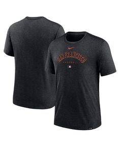 Мужская черная футболка San Francisco Giants Authentic Collection Early Work Tri-Blend Performance с рисунком Хизер Nike, черный
