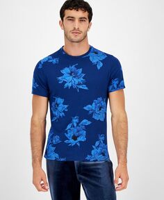 Мужская футболка с круглым вырезом и короткими рукавами Brendan Bouquet I.N.C. International Concepts, синий