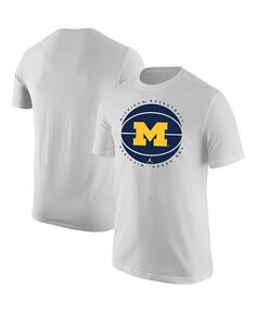 Мужская фирменная белая футболка Michigan Wolverines Basketball Team Issue Jordan, белый