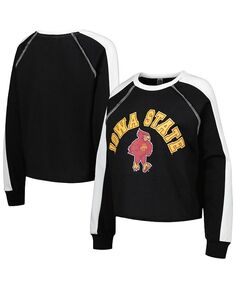 Женский черный укороченный пуловер с капюшоном Iowa State Cyclones Blindside Raglan nbsp; Gameday Couture, черный