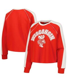 Женский укороченный пуловер Red Wisconsin Badgers Blindside Raglan nbsp; Gameday Couture, красный