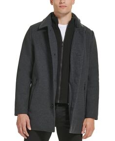 Мужское автомобильное пальто с воротником-стойкой и нагрудником на молнии Kenneth Cole, серый