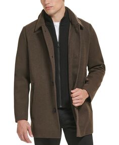 Мужское автомобильное пальто с воротником-стойкой и нагрудником на молнии Kenneth Cole, коричневый