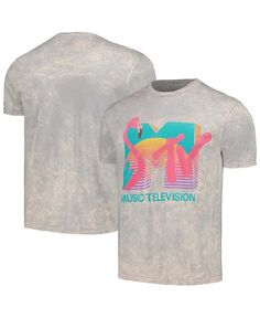 Мужская серая стираная футболка MTV Flamingo Philcos, серый