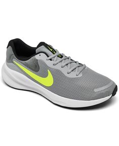 Мужские беговые кроссовки Revolution 7 от Finish Line Nike, цвет Wolf Gray, Volt