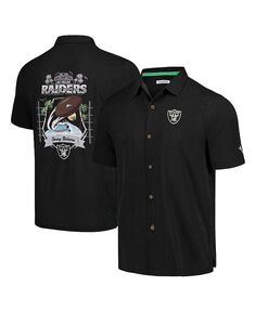 Мужская черная рубашка на пуговицах Las Vegas Raiders Tidal Kickoff Camp Tommy Bahama, черный