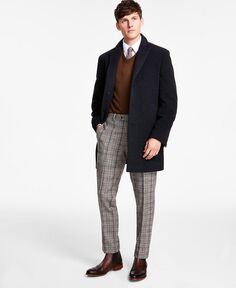 Мужское приталенное пальто из смесовой шерсти Prosper Calvin Klein, серый