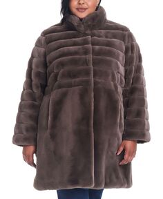 Женское пальто больших размеров из искусственного меха Jones New York, коричневый