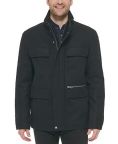 Мужское полевое пальто из шерсти Melton с множеством карманов Cole Haan, черный