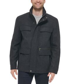Мужское полевое пальто из шерсти Melton с множеством карманов Cole Haan, серый