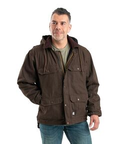 Мужское потертое пальто с капюшоном и молнией Heartland Duck Berne, коричневый