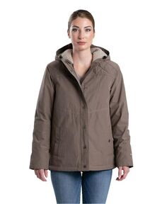 Женское пальто с капюшоном Softstone Micro-Duck больших размеров Berne, серый
