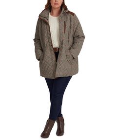 Женское стеганое пальто больших размеров с капюшоном Lauren Ralph Lauren, мультиколор