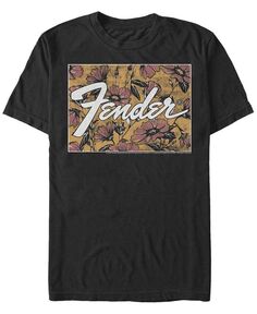 Мужская футболка с коротким рукавом и цветочным принтом Fender Box Logo Fifth Sun, черный