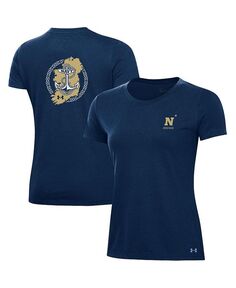 Женская темно-синяя хлопковая футболка для гардемаринов 2023 Aer Lingus College Football, классическая хлопковая футболка Under Armour, синий