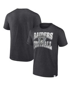Мужская футболка с логотипом Heather Charcoal Las Vegas Raiders Force Out Fanatics, серый