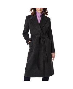Женское шерстяное пальто с завязками на талии Bernardo, серый