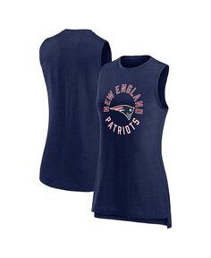 Женская майка с логотипом Heather Navy New England Patriots What Goes About Fanatics, синий