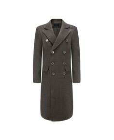 Мужское двубортное длинное пальто длиной до колена из смесовой шерсти с тремя пуговицами, верхнее пальто Braveman, серый