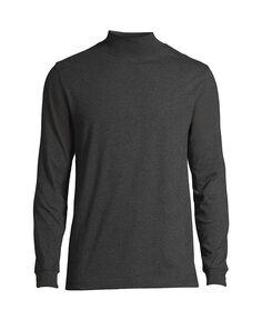 Мужская футболка с воротником-стойкой Super-T Lands&apos; End, цвет Dark charcoal heather