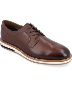 Мужские туфли дерби Glover широкой ширины Tru Comfort из пенопласта на шнуровке с круглым носком Thomas &amp; Vine, цвет Brown