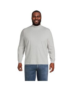 Мужская футболка с воротником-стойкой Super-T Lands&apos; End, цвет Gray heather