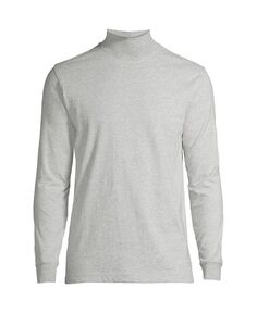 Мужская футболка с воротником-стойкой Super-T Lands&apos; End, цвет Gray heather