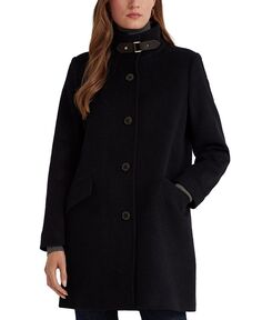 Женское шерстяное пальто с воротником-пряжкой Lauren Ralph Lauren, синий