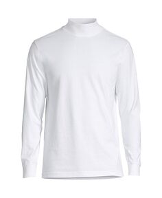 Мужская футболка с воротником-стойкой Super-T Lands&apos; End, цвет White