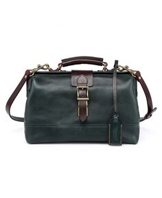 Женская сумка-саквояж Doctor из натуральной кожи OLD TREND, зеленый