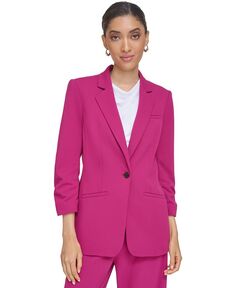 Женский пиджак с рукавом 3/4 на одной пуговице Calvin Klein, розовый