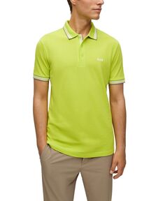 Мужская рубашка-поло с логотипом Hugo Boss, зеленый