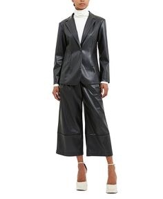 Женский пиджак Corlenda из искусственной кожи French Connection, черный