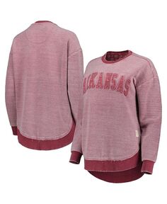 Женский пуловер-свитшот Cardinal Arkansas Razorbacks с пончовиллем Pressbox, красный