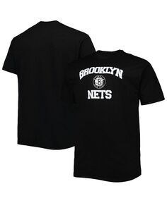Мужская черная футболка Brooklyn Nets Big and Tall Heart and Soul Profile, черный