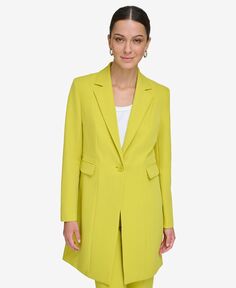 Женский пиджак с зубчатым воротником и одной пуговицей DKNY, желтый